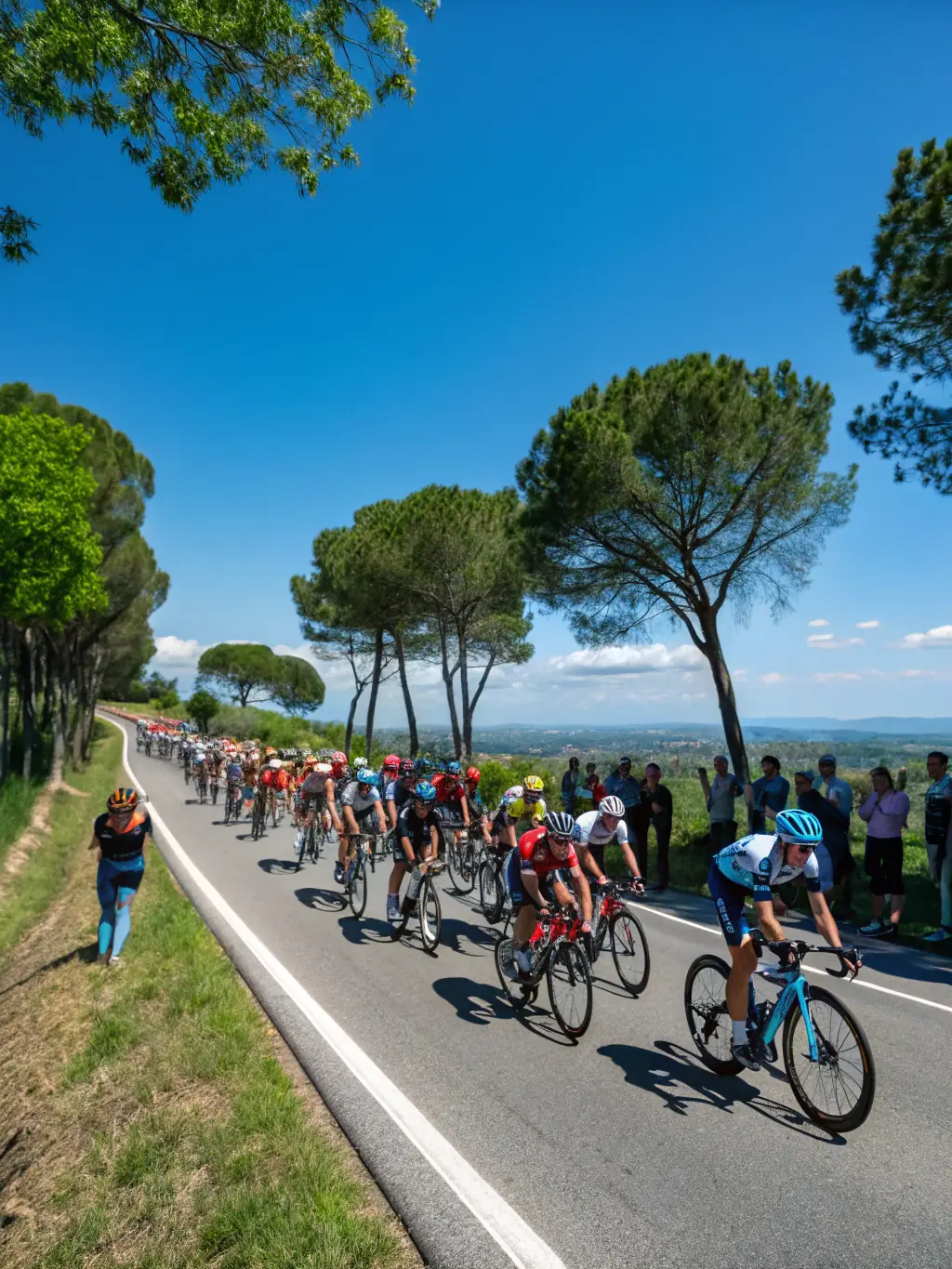 A dynamic image of cyclists racing through the countryside during a cycling event organized by 15EME PARALLELE SPORT ORGANISATION, emphasizing the active lifestyle promotion.