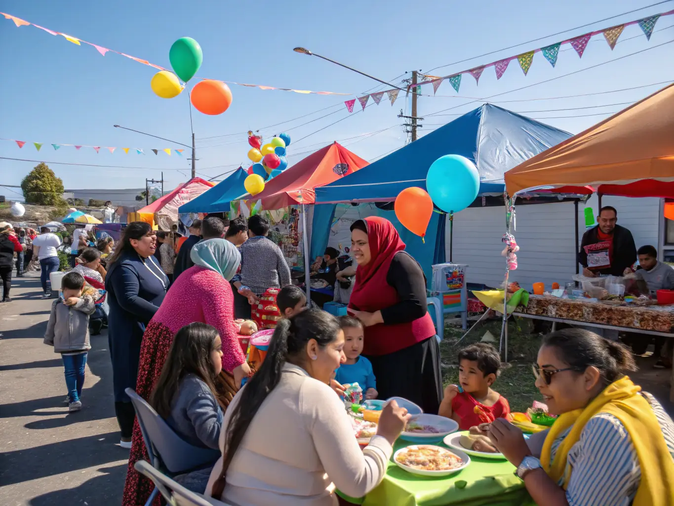 A vibrant image of people of all ages participating in a local cultural festival, highlighting the organization's role in fostering community spirit and cultural exchange.
